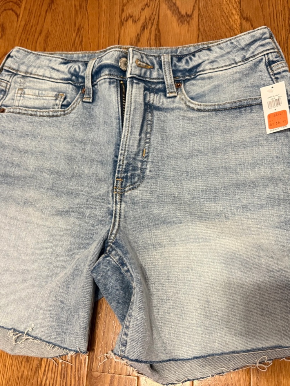 Old Navy Light Blue High-Rise Straight Denim Shorts